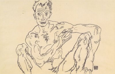 Aktselbstbildnis 作者 Egon Schiele